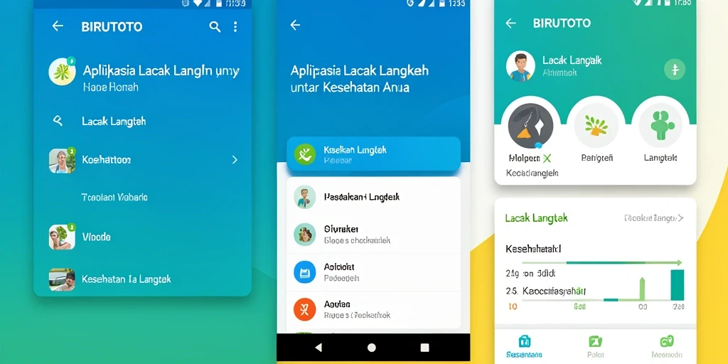 Antarmuka BIRUTOTO menunjukkan pelacakan langkah harian di layar utama.