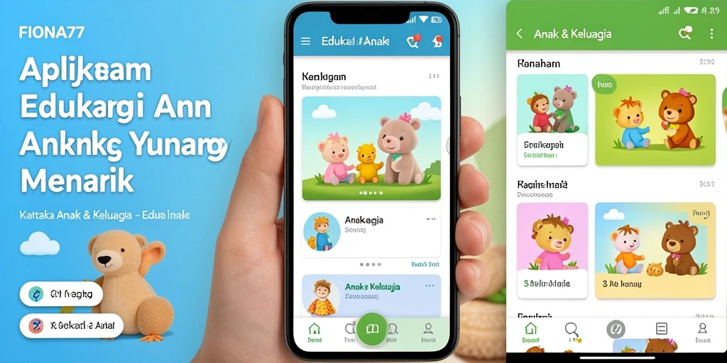 Antarmuka FIONA77 yang ceria dan interaktif untuk belajar anak.