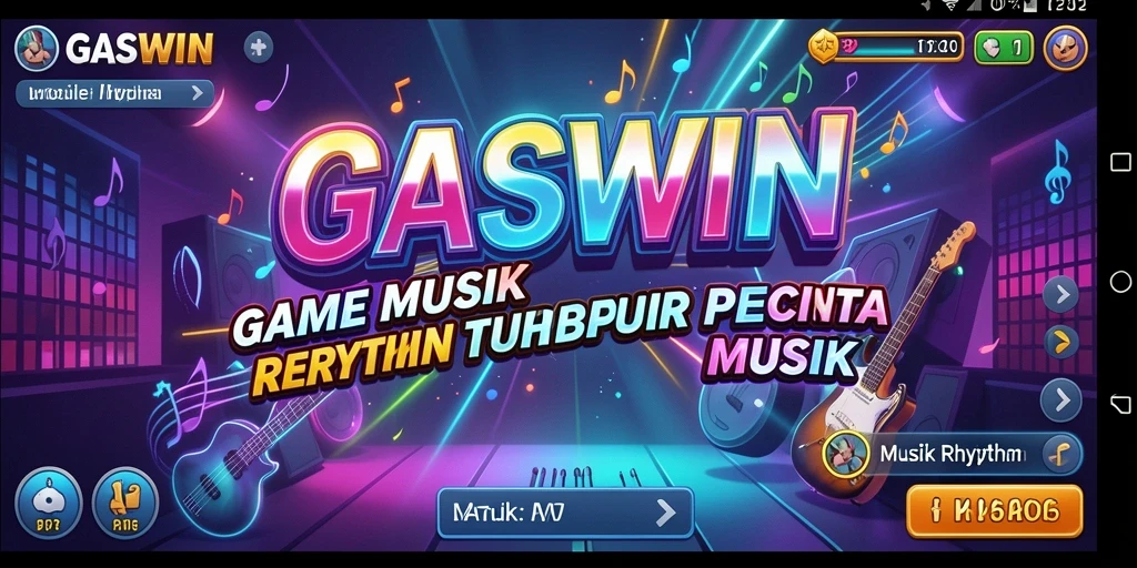 Antarmuka GASWIN yang modern dan responsif dengan berbagai pilihan lagu.
