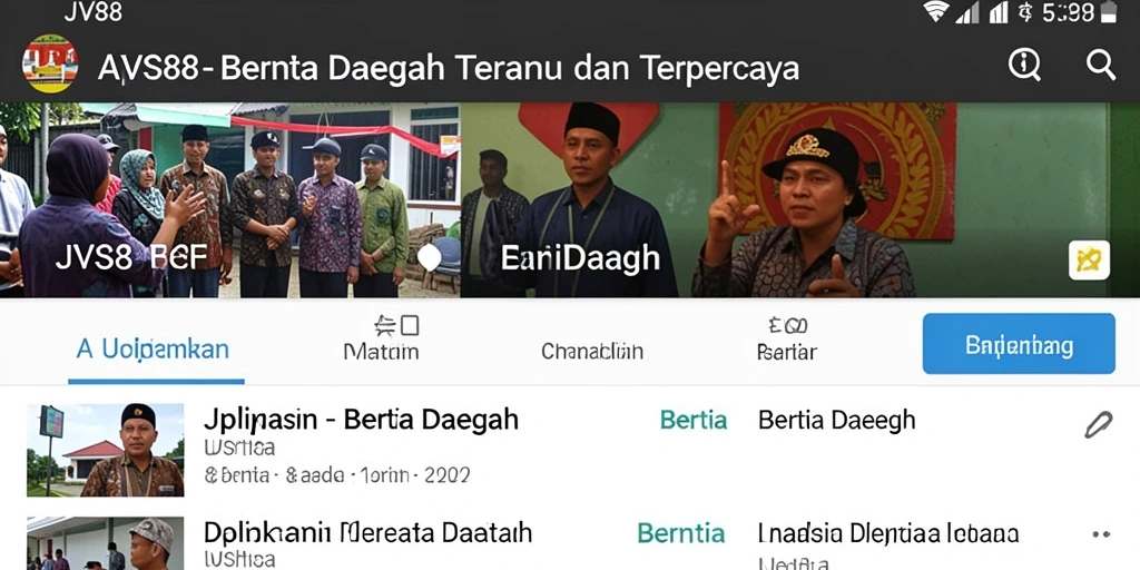 Antarmuka JVS88 menunjukkan berita daerah terkini dengan navigasi mudah.