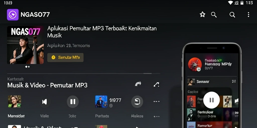 Antarmuka NGASO77 yang menarik dan mudah digunakan untuk Pemutar MP3.