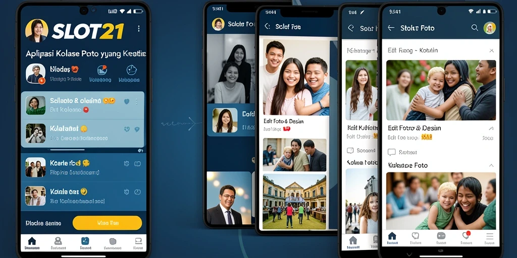 Antarmuka SLOT21 yang menampilkan beragam fitur kolase foto yang menarik.