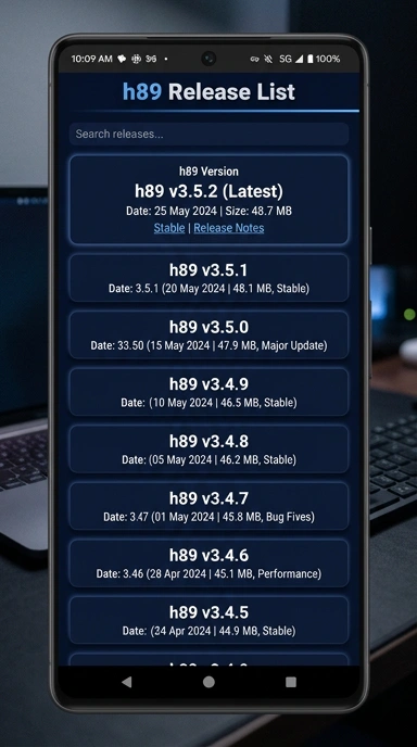 Riwayat Versi h89 untuk Pengguna Android